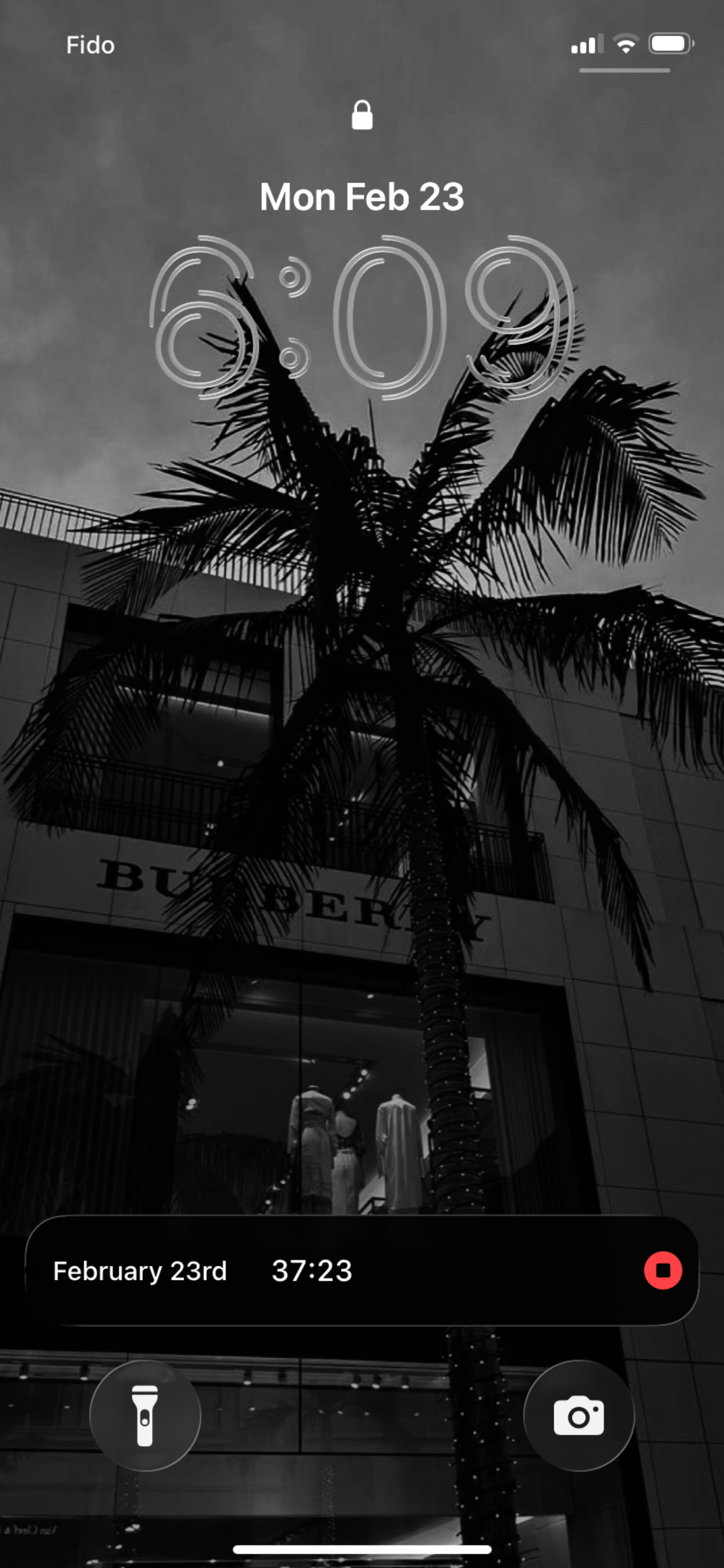 Toggl widget on lock screen