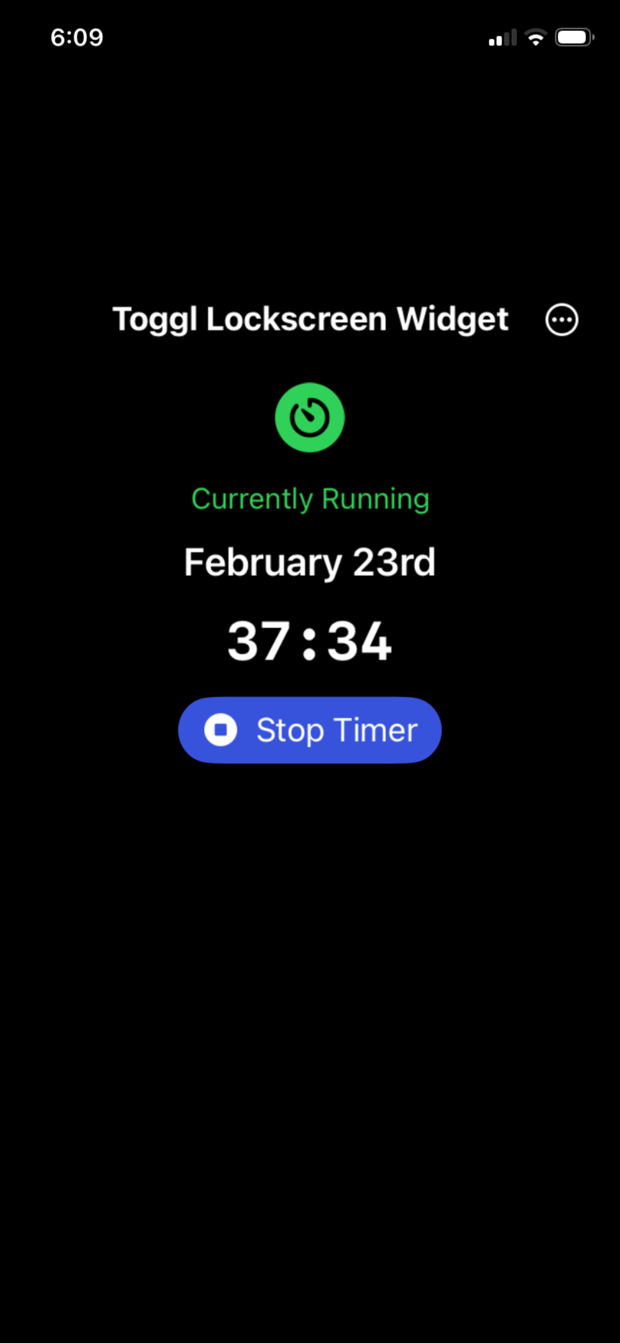 Live Activity timer view
